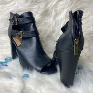 Leather Open Toe booties